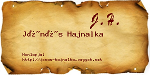 Jónás Hajnalka névjegykártya